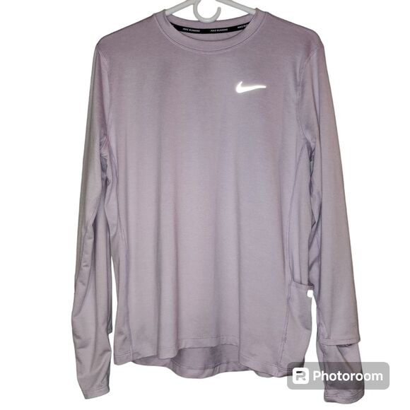 Nike Running Women's Reflective Long Sleeved Shirt Lavender Sz M - Picture 1 of 9